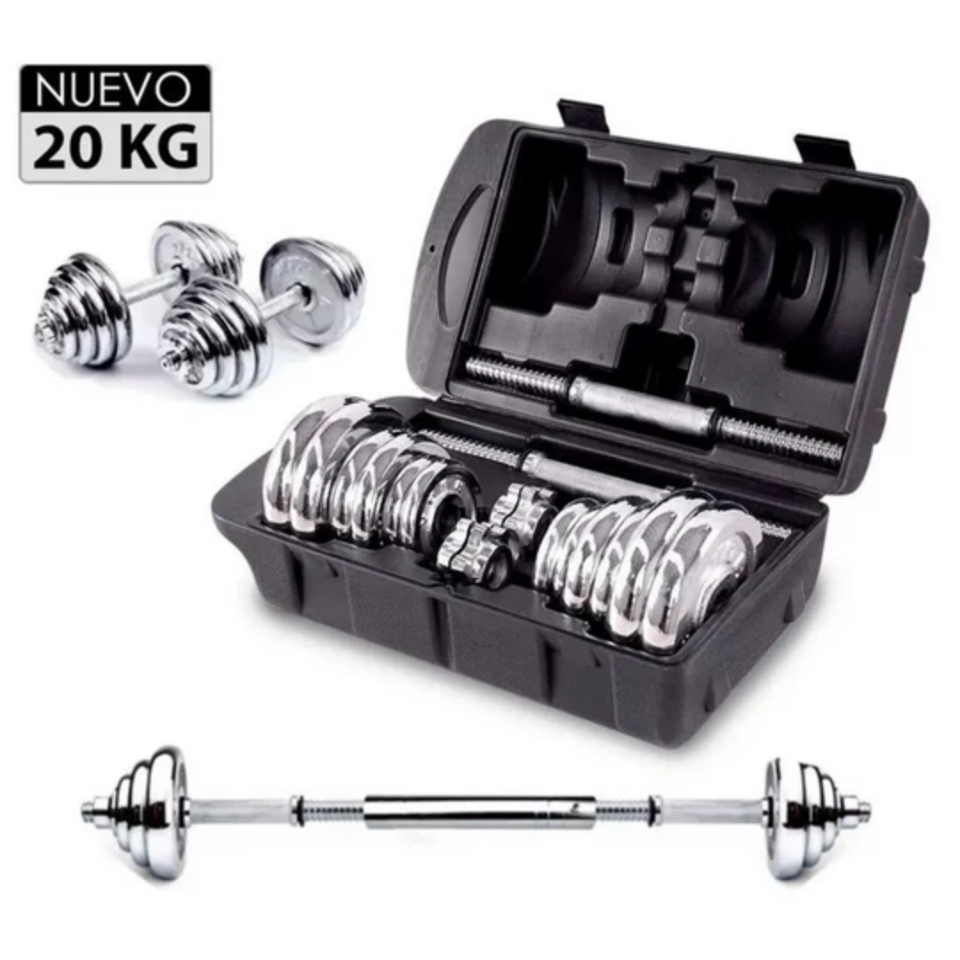 Set de Mancuerna Cromado