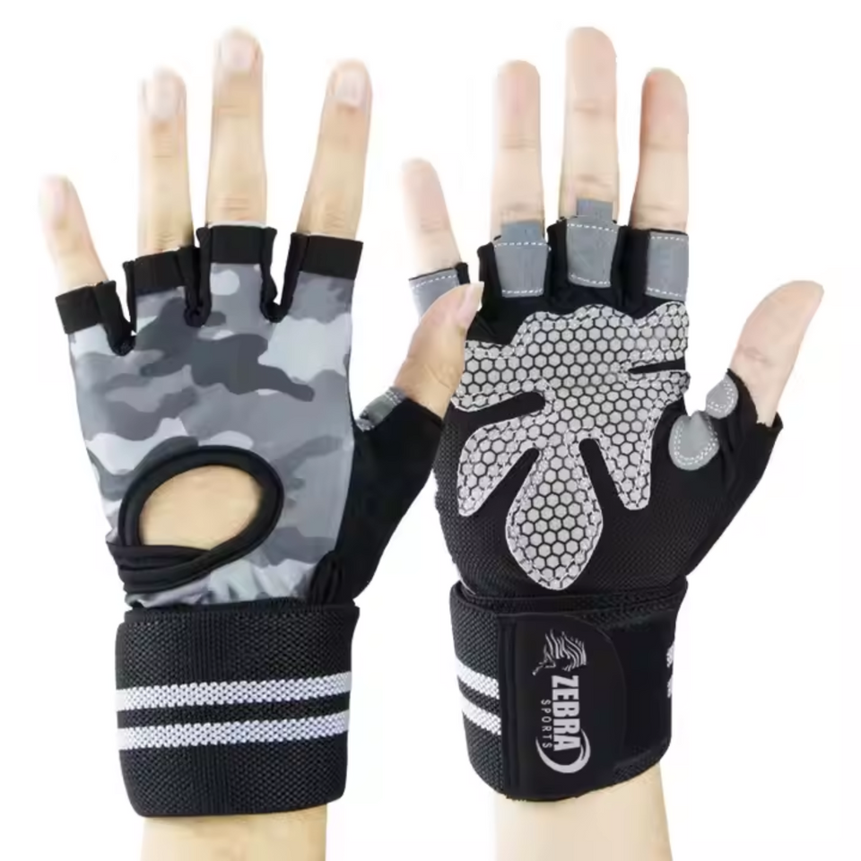 Guantes con muñequera para pesas