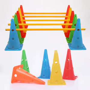 Set de 12 conos con hueco + seis varillas