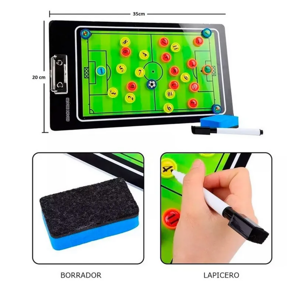 Tablero táctico magnético para entrenadores de fútbol