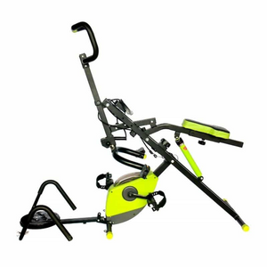 total crunch con bicicleta y disco twister
