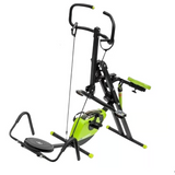 total crunch con bicicleta y disco twister