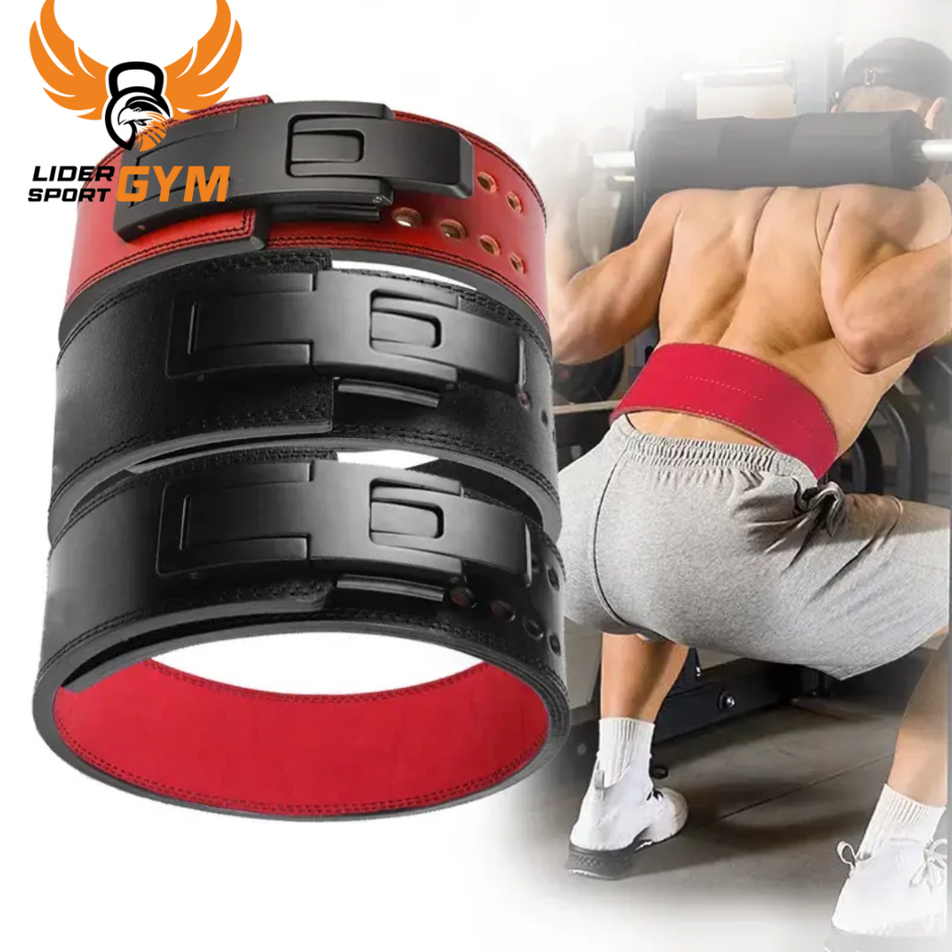 Cinturón Powerlifting Con Palanca Cuero (talla M)